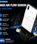 Direct Fit Plug and Play Mass Air Flow Sensor Replacement 22680-7S00A for Nissan Altima 2003-2014, Sentra 2006-2012, 350Z 2003-2009, 370Z 2009-2019, Frontier 2005-2019 Auto MAF Sensor Upgrade, black and silver