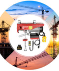 850 Watt Electric Hoist Cranes With Wired Remote For Heavy Lifts Up To 880 Lbs Waterproof Wireless Control and lifting accessories.