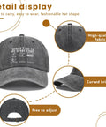 Funny RV Caravan Lover Travel Cap Lightweight Soft Cotton Baseball Hat with curved brim and adjustable snapback, black.