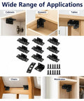 10 Pack L Shape Stainless Steel Right Angle Corner Brackets With Screws Interlocking Hidden Furniture Connectors for cabinets and tables