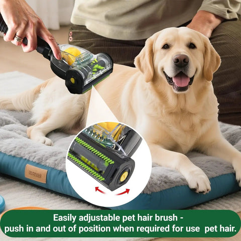 Universal Mini Turbo Brush Attachment For 32mm To 35mm Vacuum Cleaners on pet bed, removing hair from dog-friendly surface