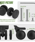 8 Pieces Luggage Wheel Replacement Set 55mm And 2.17 Inch Wear Resistant Suitcase Wheels, double wheel compatibility