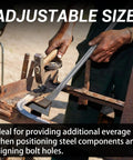 Heavy Duty 30 Inch Pry Bar With Seven Eighths Inch Diameter Chromium Alloy Steel Round Sleever Bar Crowbar in use for alignment