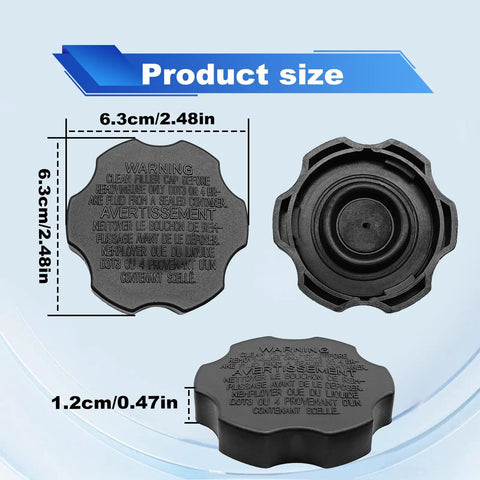 Beefed Up Brake Fluid Cap For Master Cylinder Reservoir Replacement 58531-0700 585312B500 with size indications