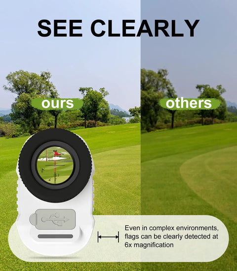 High Performance Golf Rangefinder With Slope Magnetic Mount 1100 Yard Range 6X Magnification Flag Pole Lock Vibration For Golfers