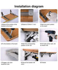 Installation diagram for Heavy Duty Stainless Steel Triangle Bracket Set 2 Pack with 136kg Load Capacity, showing step-by-step process