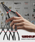 Beefy 9 Inch Snap Ring Pliers Set Heavy Duty 4 Pieces Internal External Circlip Pliers Kit With Straight And Bent Jaw Tips