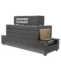 Heavy Duty Automatic Heat Shrink Tunnel Packaging Machine For Pof Pvc Film With Smooth Conveyor Belt And 4500W Motor in grey finish.