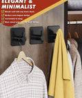 Two wall-mounted Five Pack Heavy Duty Adhesive Hooks That Hold Up To 22lb Self Adhesive Wall Hangers Waterproof Rustproof Stainless Steel