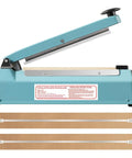All Metal Body Impulse Heat Sealer For Plastic Bags 8 Inch Manual Sealing Machine With Adjustable Temperature shown with elements