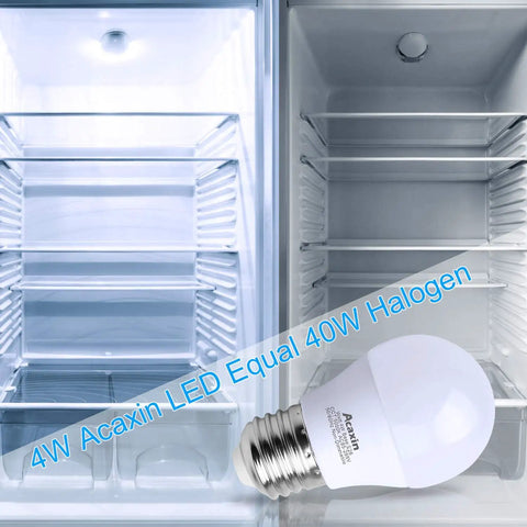 Fridge LED Light Bulb 4W 40W Equivalent, Waterproof Refrigerator Bulb For Frigidaire inside an open fridge