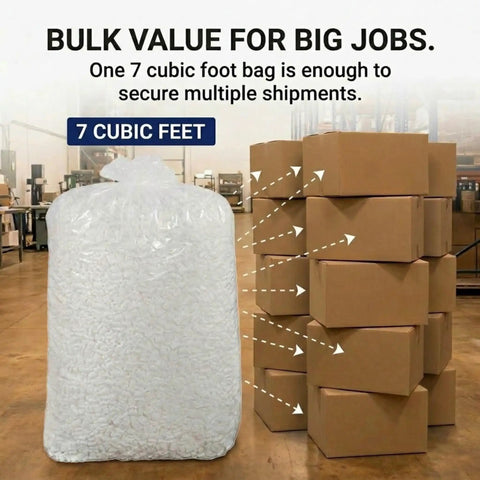 Noodle Shaped Loose Fill Packing Peanuts For Shipping 7 Cubic Feet Of White Polystyrene Cushioning And Lightweight Protection For Your Fragile Stuff In Transit