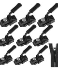 Zipper Repair Kit 9 Piece Black Zip Pullers For Coats Jackets Luggage And Backpacks Easy Install Quick Fix Zip Slider Replacement Heads