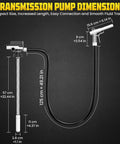 Heavy Duty Portable Cordless Gasoline Transfer Pump With A Rapid Four Gallons Per Minute Flow dimensions diagram for easy fluid transfer.