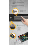 Top Notch Wall Mounted Track Power Strip Featuring Slick Sliding Sockets Multipurpose Surge Protection Rail Gonna Fit Your Home Office Or Kitchen Perfectly Gold Finish At 100 Cm close-up showing multiple safety features and controls.