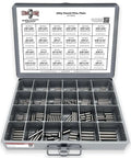 Plain Finish Hardened Alloy Dowel Pins Assortment, 293 Pieces, High Precision Metal Pins for alignment, machining, and repairs.