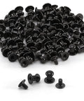 Badass Chicago Screws And Button Head Stud Rivets Sweet Top Tier Fasteners For Leathercraft Diy Crafts Featuring 50 Black Zinc Alloy Pieces close-up view.