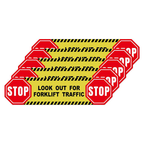 Five Pack Heads Up Watch Out For Forklift Traffic Floor Stickers 24 By 6 Inches Caution Safety Sign Self Adhesive Vinyl Waterproof Anti Slip Signage