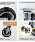 Heavy Duty 5 Inch Swivel Caster Wheels Set Of 4 With 1400 Lb Load Capacity Polyurethane Replacement Casters side view