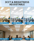 24 Pack 2x4 LED Flat Panel Light For Drop Ceiling With 0-10V Dimmable And Selectable 3500K/4000K/5000K, office settings
