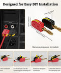 Bang For Your Buck Sixteen Gauge Speaker Wire 100 Feet Kit with banana plugs connected to a stereo receiver.