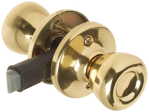 Non Locking Passage Door Knob For Interior Doors Ideal For Closets And Hallways Polished Brass Finish Easy DIY Install