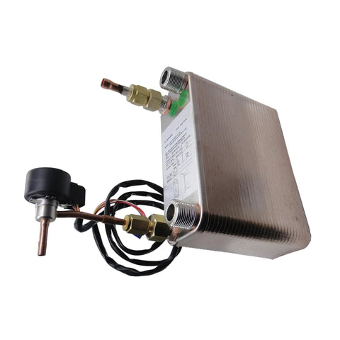 Heavy Duty Beefed Up 60 Plate Heat Exchanger For Air Conditioning And Heat Pump Water Chillers, steel frame with connections.