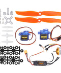 RC Plane Motor Kit With SG90 Servo 2212 KV2200 Brushless Motor 6035 Propeller 40A ESC XT60T components displayed