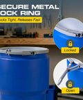 Blue 14 Gallon Plastic Drum for Hazardous Materials Storage and Spill Response DOT Compliant Open Head Drum with metal lock