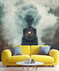 Steam Train Mural Misty Forest Wall Decor For Living Room And Bedroom Vintage Locomotive Railway Wall Art Natural Forest Scene Non Self Adhesive 118 By 82 Inch