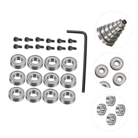 Top Mounted Router Bit Bearing Replacement Kit For Woodworking, Pro Grade Precision Milling, Easy Install With Bearings, Screws, And Wrench