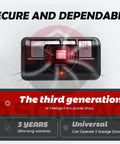 Close-up of Two Pack Bundle 953EV P2 953ESTD Universal Garage Door Opener Remote with red button and three-year warranty details.