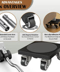 Heavy Duty Furniture Mover Dolly With 360 Degree Rotating Wheels For Moving Heavy Furniture And Appliances, 500 Lb Capacity