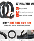 Image of Two Pack 12.5x2.25 Inch Inner Tubes With Angled Valve For Electric Scooters Mini Bikes Pocket Bikes And Mobility Scooters Wide Rim Fit 12 To 12.5 Inch Quick Replacement For Smooth Rides shown with heavy-duty features and 90-degree valve.