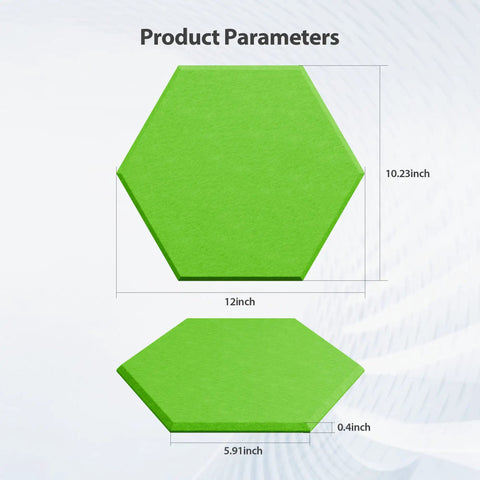 Pro Level Hexagon Acoustic Panels Featuring Rock Solid Self Adhesive Backing Bringing Killer Sound Dampening dimensions 12 inch and 5.91 inch.