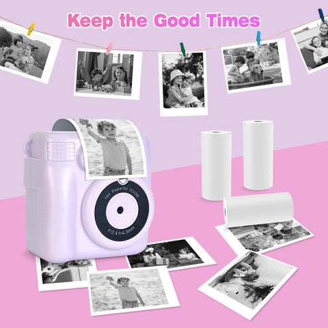 Kids Instant Print Camera Paper Refills 16 Rolls White Thermal Paper For Photo Printer Compatible With ESOXOFFER Dylanto Cimizi Himont Kids Cameras Each Roll About 236 Inches Long Prints 75 To 90 Photos for kids instant camera