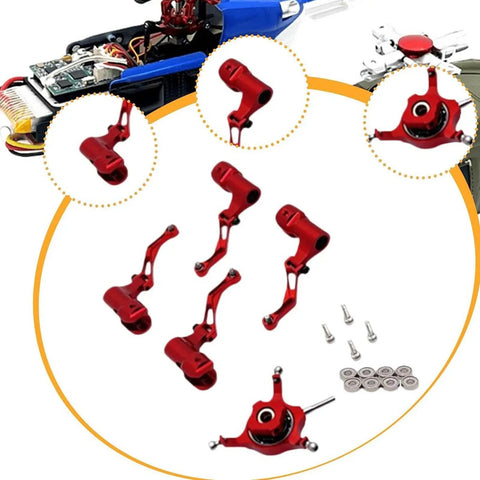 RC Helicopter Swashplate Set Leaf Clip Replacement Aluminum Plug And Play Easy Install For K124 And K170 Red Spare Part