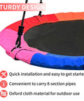 40 Inch Saucer Tree Swing For Kids With 900D Oxford Waterproof Fabric And 900 Lb Weight Capacity, Adjustable Straps, colorful design