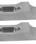 Heavy Duty Side Clamp Vise With 60K N Clamping Force And Low Profile Arched Design For Precision Molding Machining On Small Gearboxes, showing two metal workpiece components.
