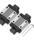 2 Pack MGN12C Linear Bearing Carriage Block With Mini Guide And Wrench For 12mm Linear Motion Rails Perfect For 3D Printers CNC Machines And DIY Motion Projects with 2 carriages and 2 wrenches visible