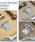Soft Close Kitchen Cabinet Hinges 4 Pack Hidden Flush Mount Iron Construction for Cabinet Doors