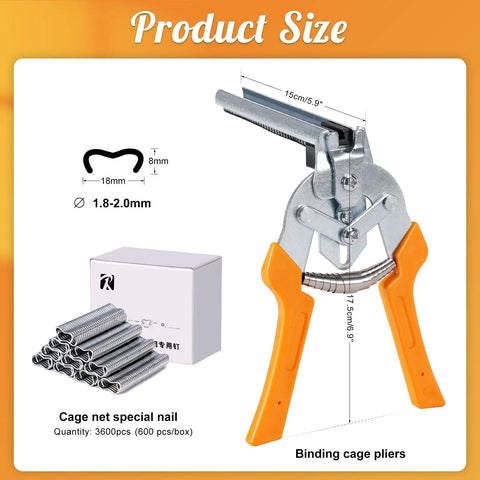 Type M Nail Ring Pliers With 3600 Clips Hog Ring Pliers For Fencing And Upholstery Diy Projects