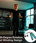 Person using Weighted Cordless Jump Rope For Fitness No Tangle Ropeless Rope For Crossfit Boxing MMA WOD Training in gym setting