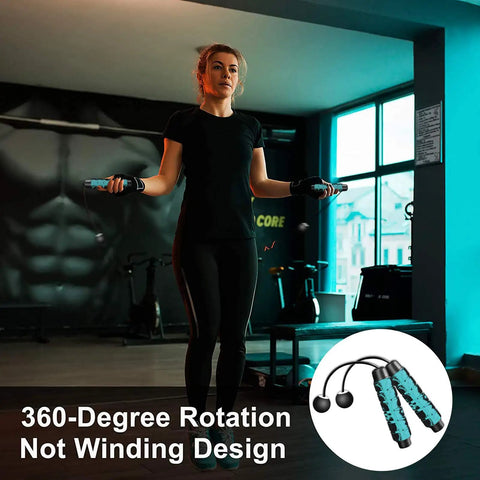 Person using Weighted Cordless Jump Rope For Fitness No Tangle Ropeless Rope For Crossfit Boxing MMA WOD Training in gym setting