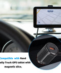 5V Car Charger With USB Port For Rand McNally GPS TND Tablet 85 740 750 And OverDryve 7 8 Pro RV Truck GPS Systems close-up in vehicle.