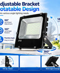 12V 24V 36V LED Flood Light,10W 50W 100W 150W 200W Low Voltage DC Spotlight with adjustable bracket and rotatable design.