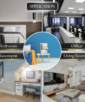 Plug In Radon Detector For Home And Office With Round The Clock Audible Siren And Visual Alarms in various room settings
