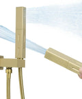 Two Settings Handheld Shower Head Sprayer With Beast Mode High Pressure Water Saving Spray 59 Inch Flexible Hose in use