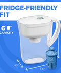 Metro Elite Water Pitcher With Filter Removes 99 Percent Lead And Chlorine Taste And Odor, Includes One Elite Filter, Six Cup Capacity, BPA Free