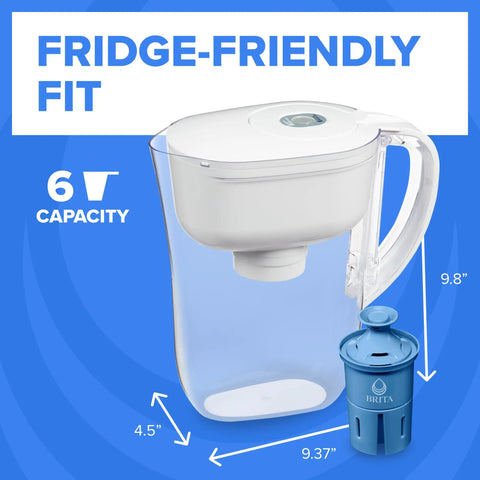 Metro Elite Water Pitcher With Filter Removes 99 Percent Lead And Chlorine Taste And Odor, Includes One Elite Filter, Six Cup Capacity, BPA Free